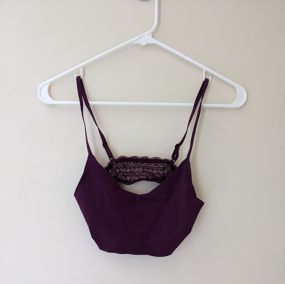 Small lace back bra letter Victoria's secret plum eggplant